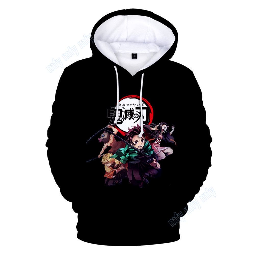 Áo Khoác Hoodie Họa Tiết Demon Slayer Kamado Tanjirou Nezuko Cho Trẻ Em