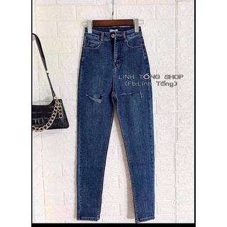 Quần jeans nữ big size ôm dáng / jeans co giãn xanh đậm 📣