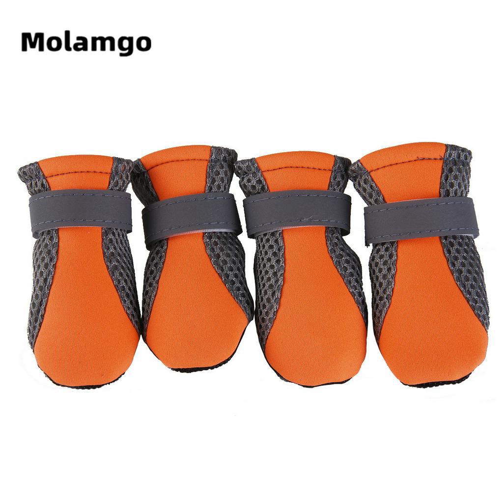 Set 4 chiếc giày vải lưới đáng yêu thoáng khí bảo vệ bàn chân cún cưng