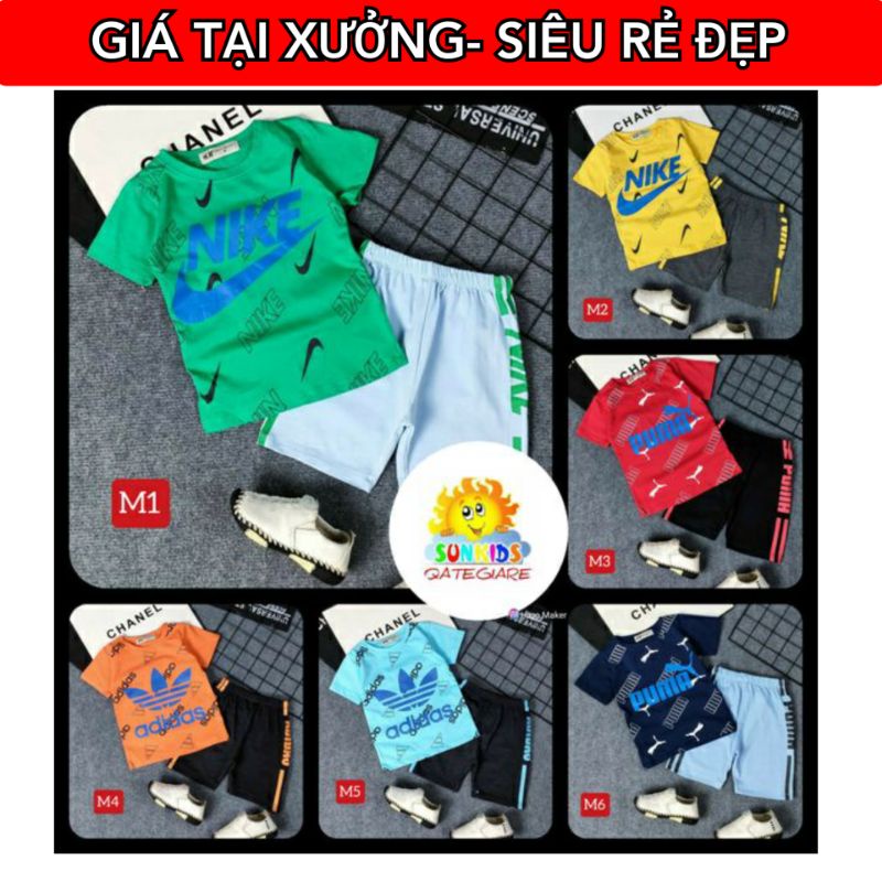 BBC65 (20KG-40KG) BỘ ĐÙI CỘC BÉ TRAI SIZE ĐẠI THUN COTTON KIỂU DÁNG THỂ THAO COOL NGẦU.