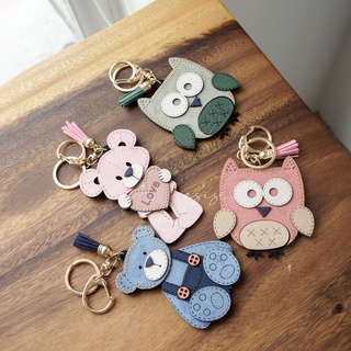 Móc khóa hàn quốc da lộn hình gấu đáng yêu, esis keychain