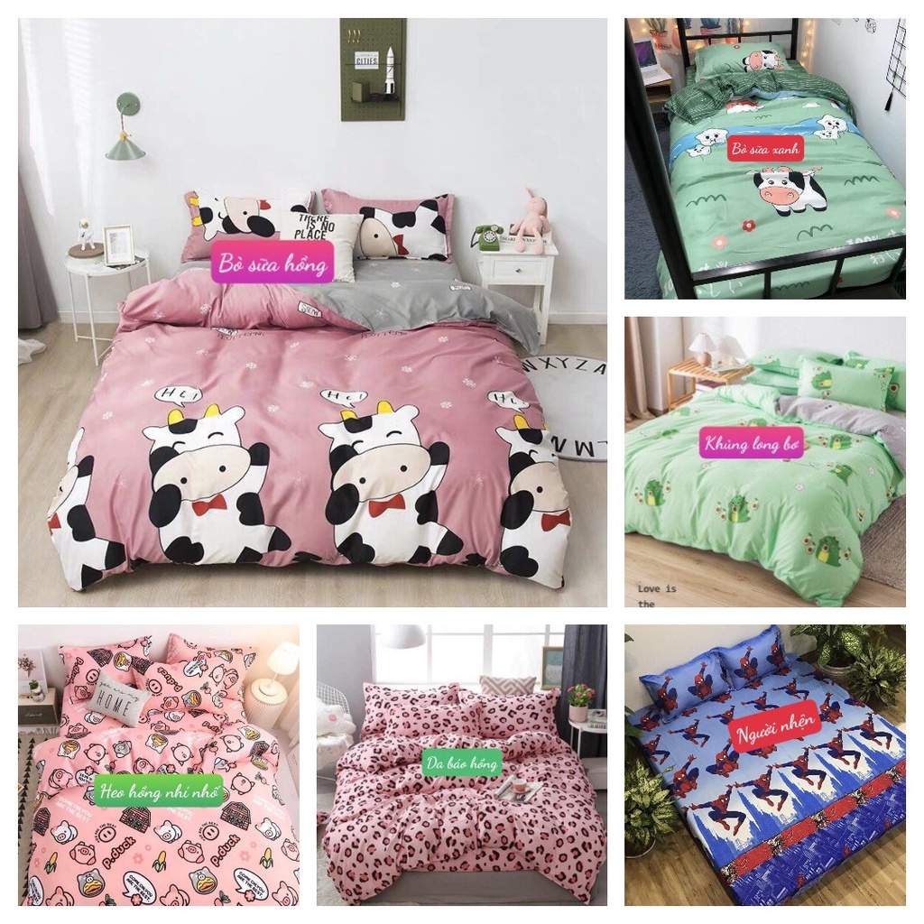 Combo 3 món bộ drap ga giường 1m6x2m,có chọn mẫu