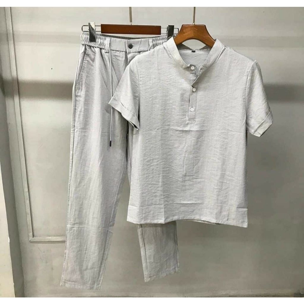 Quần Đũi Nam Dài Ống Suông, Cạp Chun ,Khuy Cài Lịch Lãm  - Quần Đũi Dài Nam Vải Đũi Xước Mềm Mát Thời trang nam