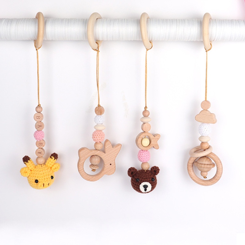 Set 4 Mặt Dây Chuyền Lục Lạc Đan Móc Treo Lục Lạc Cho Bé Sơ Sinh Mọc Răng