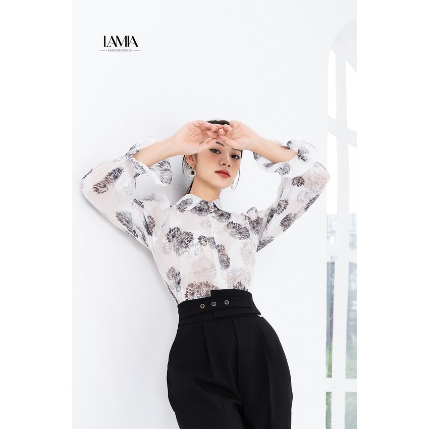 Quần dài nữ hè Lamia Design LQ042 màu đen phối đai cách điệu