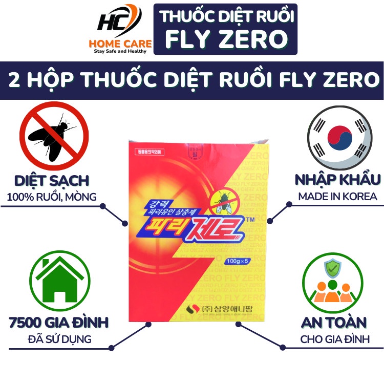 10 Gói Thuốc Diệt Ruồi FLY ZERO, Thu Hút Mạnh - Diệt Ruồi Nhanh, Đảm Bảo An Toàn Sức Khỏe, Hàng Nhập Khẩu Hàn Quốc