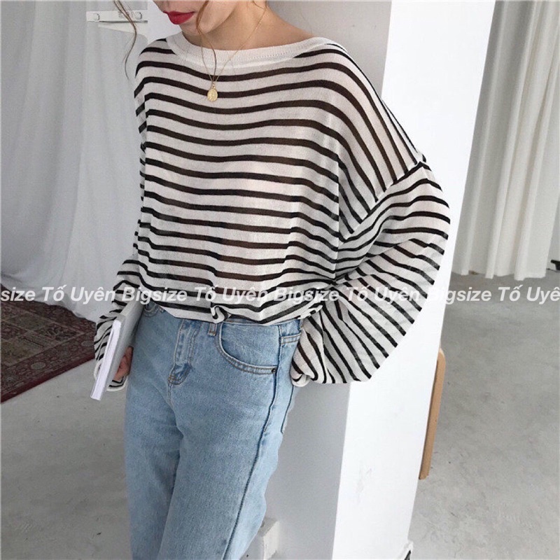 (Bigsize 50-80kg) Áo Kẻ Sole Dài Tay Basic Phong Cách Vintager Hottrend 2021