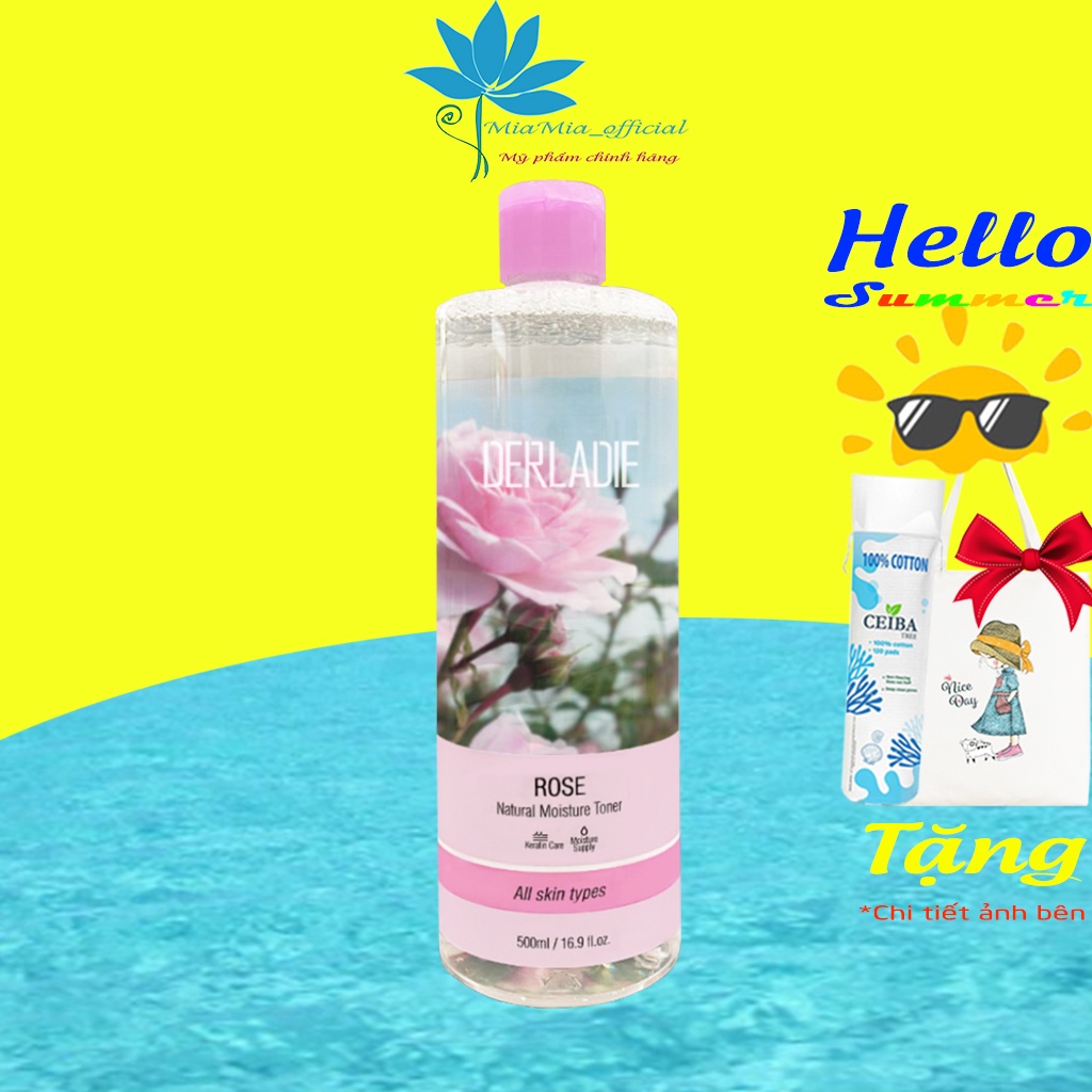 Toner Derladie Rose Natural Moisture Nước Hoa Hồng Toner 500ml Siêu Cấp Ẩm Nhập Khẩu Chính Hãng