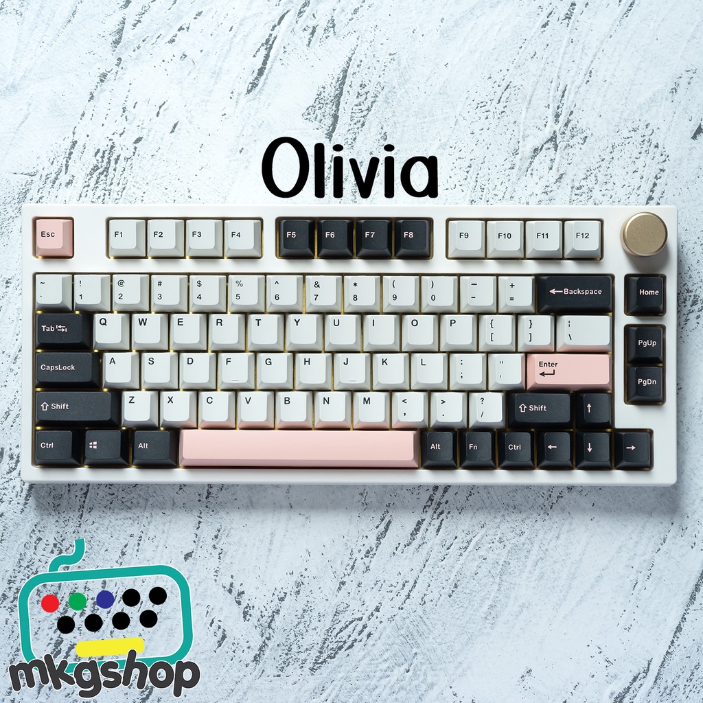 Keycap Olivia OEM profile, nhựa PBT in doubleshot 136 nút bàn phím cơ