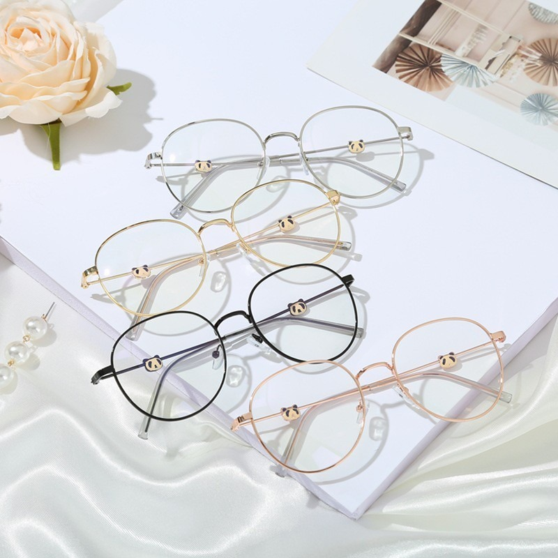 Mắt Kính Chống Bức Xạ Hình Gấu Trúc Phong Cách Cổ Điển