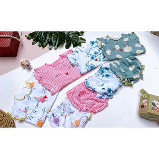 Bộ thun mát hotga bé gái - đồ bộ sơ sinh cho bé gái