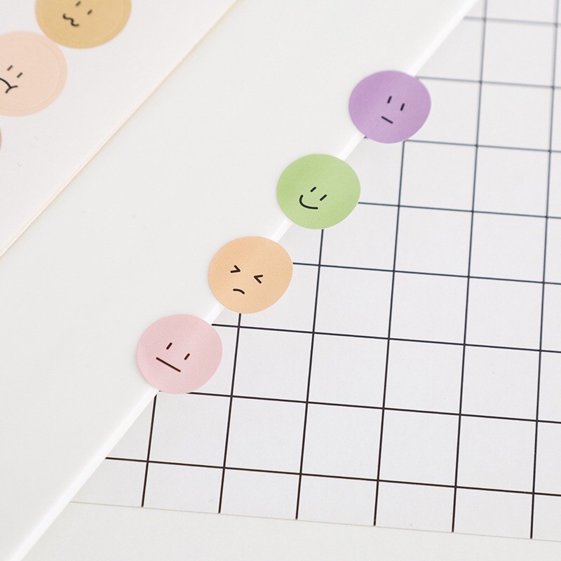 Sticker hình dán tròn emoji nhiều màu