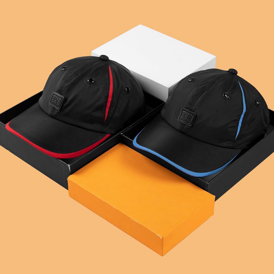 1 Cặp 2 Mũ Lưỡi Trai Nón Sơn Đen Viền Đỏ Và Đen Viền Xanh Dương Logo Vuông Vải Dù Chính Hãng Tem 7 Màu Mới 2022 / Nón