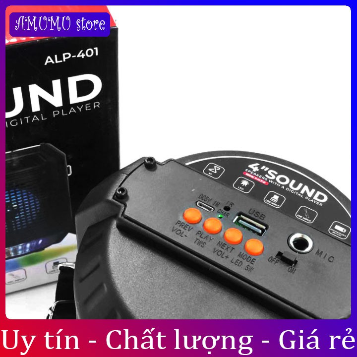 Loa Hát Karaoke ALP 401 Kết Nối Bluetooth Tặng Kèm Mic Hát Có Dây đeo_Bảo Hành Lỗi 1 Đôi 1