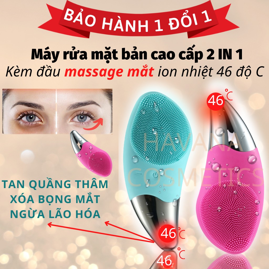 Máy rửa mặt Sonic Facial massage cầm tay mini chính hãng bảo hàng 1 đổi 1 - shop havana