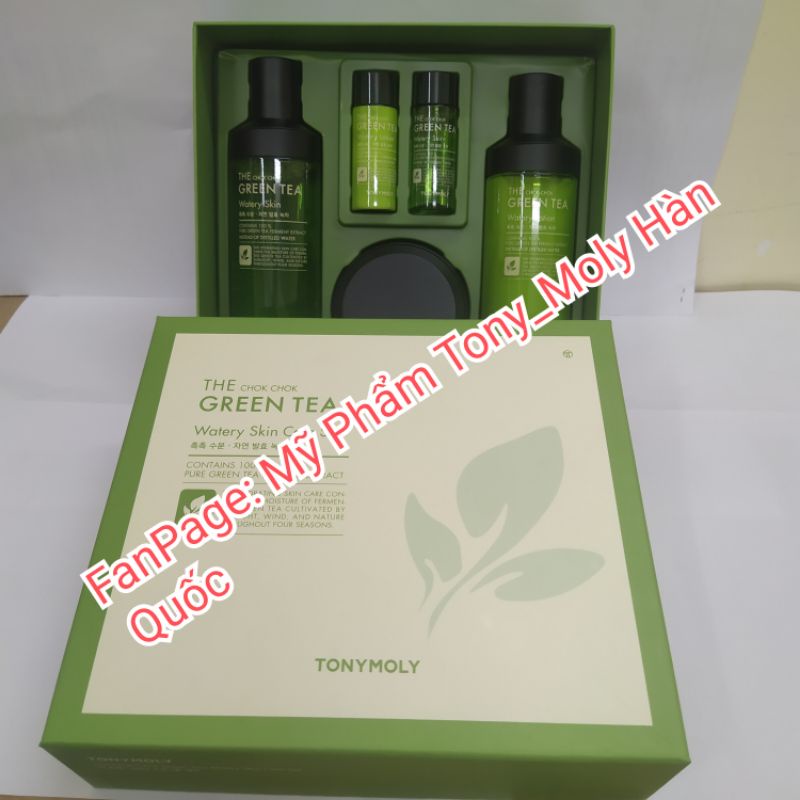Set Dưỡng Da Trà Xanh Tonymoly The Chok Chok Green Tea Watery Skin Care Set -Set 3
