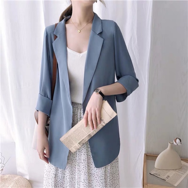 ( Ảnh thật ) Áo Blazer Hàn Quốc đẹp, mỏng thiết kế mặc mùa hè thu