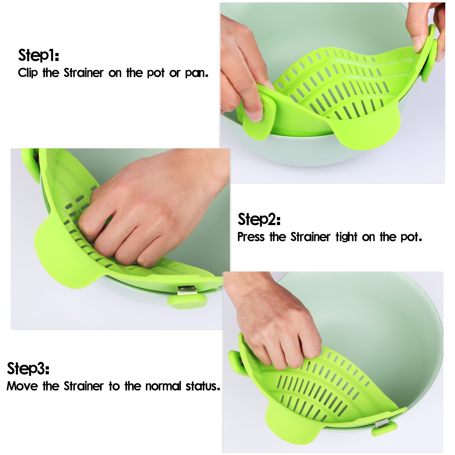 WONDERFUL Spaghetti Clip on colander Suitable Food grade grease Pasta strainer Strainer pot Cooking Trainers for kitchen Spoon Filter Clip Clip on strainer Kitchen &amp; dining room tables/Multicolor