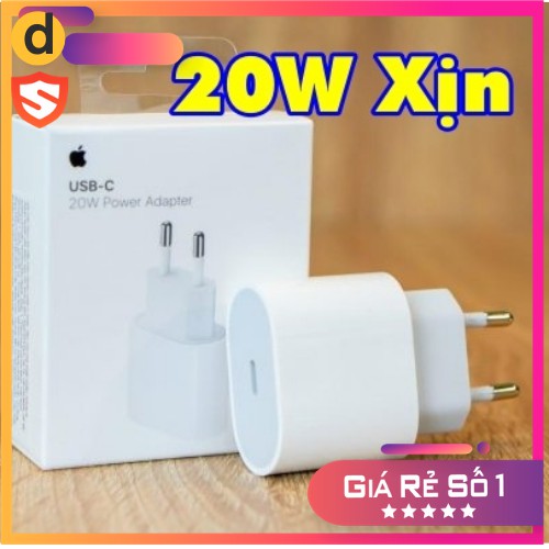 Bộ sạc nhanh iPhone 20W Châu Âu Chân Tròn Chính Hãng Dùng Cho Iphone 11/ 11 Pro Max/ X/ XS Max/ 8/ 8 Plus