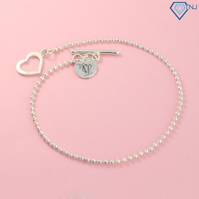 Lắc tay nữ bi bạc nhỏ khắc tên theo yêu cầu LTN0200 Trang Sức TNJ