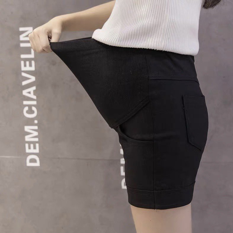 Quần sooc bầu chất cotton co dãn tốt có chun chỉnh bụng siêu đẹp  QB24