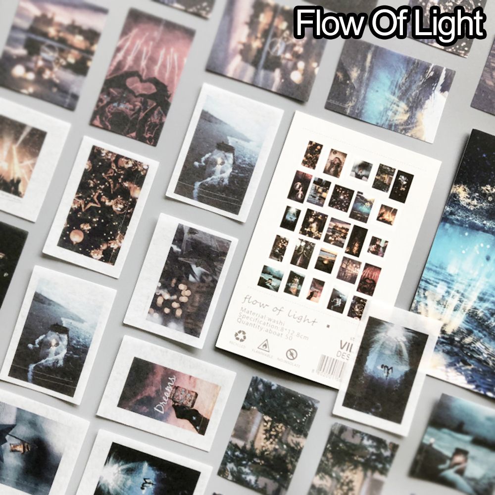 Bộ 50 Miếng Dán Trang Trí Sổ Tay / Nhật Ký / Album Ảnh Họa Tiết Khu Rừng / Sơn Dầu Độc Đáo Diy