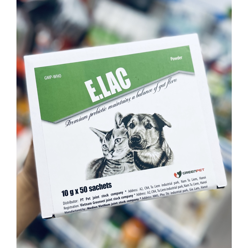 COMBO 10 TẶNG 1 GÓI MEN TIÊU HÓA E.LAC CHO CHÓ MÈO