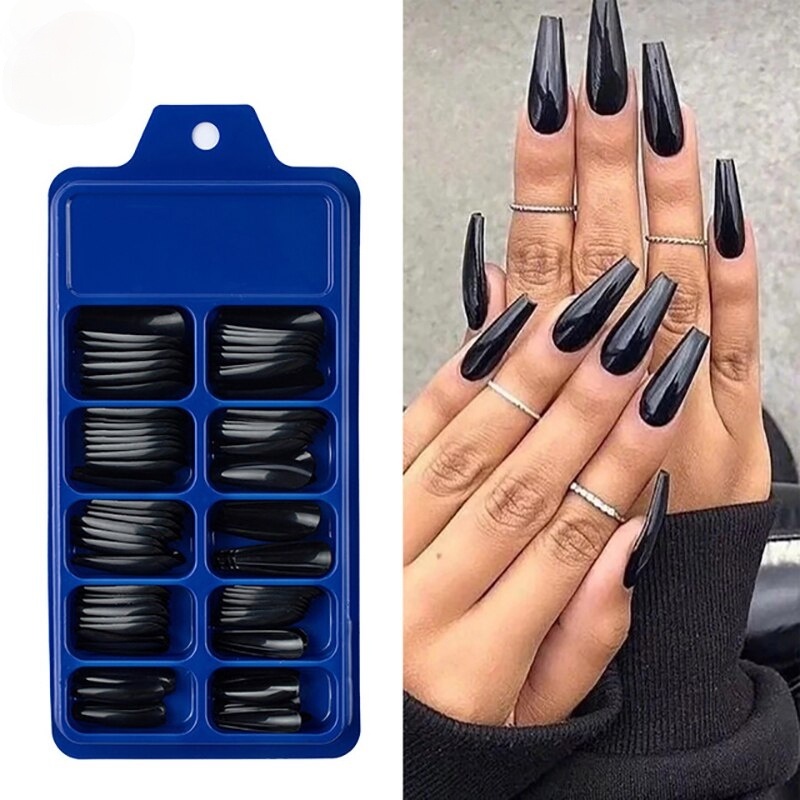 Set of 100 fake nails that cover the entire European and American style for unique decoration