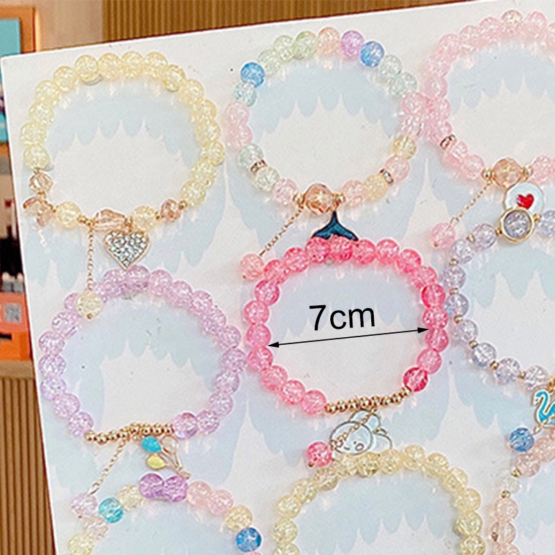 1 Vòng Đeo Tay Pha Lê Tự Nhiên Màu Sắc Ngọt Ngào Phong Cách Bohemian Thời Trang Cho Bé Gái