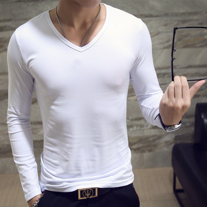 Áo thun dài tay cổ tim nam | BigBuy360 - bigbuy360.vn
