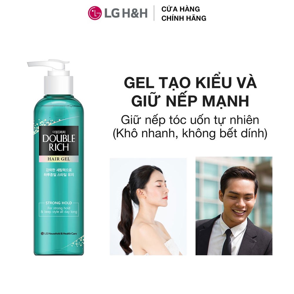 Gel Tạo Kiểu Double Rich Strong Giữ Nếp Hair Gel 250ml