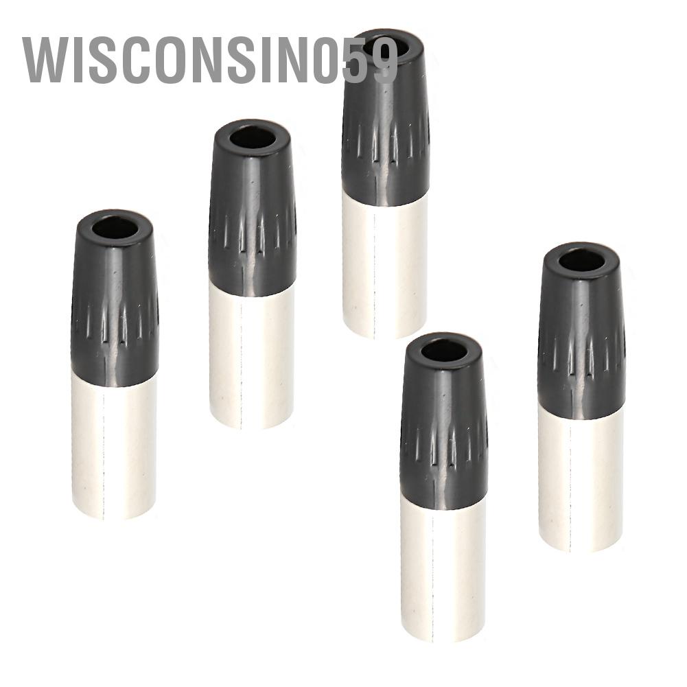 Wisconsin059 5pcs 4Pin XLR Connector Mini Male Microphone Cable Adapter MIC Audio Plug