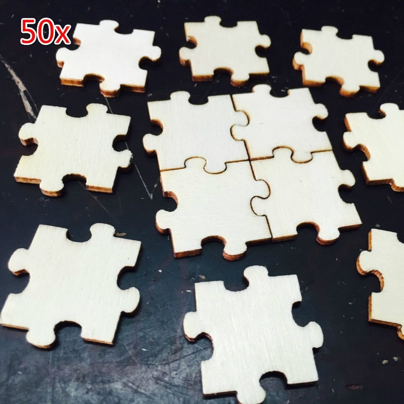 Set 50 Miếng Gỗ Nhiều Màu Sắc Dùng Để Trang Trí Đồ Thủ Công