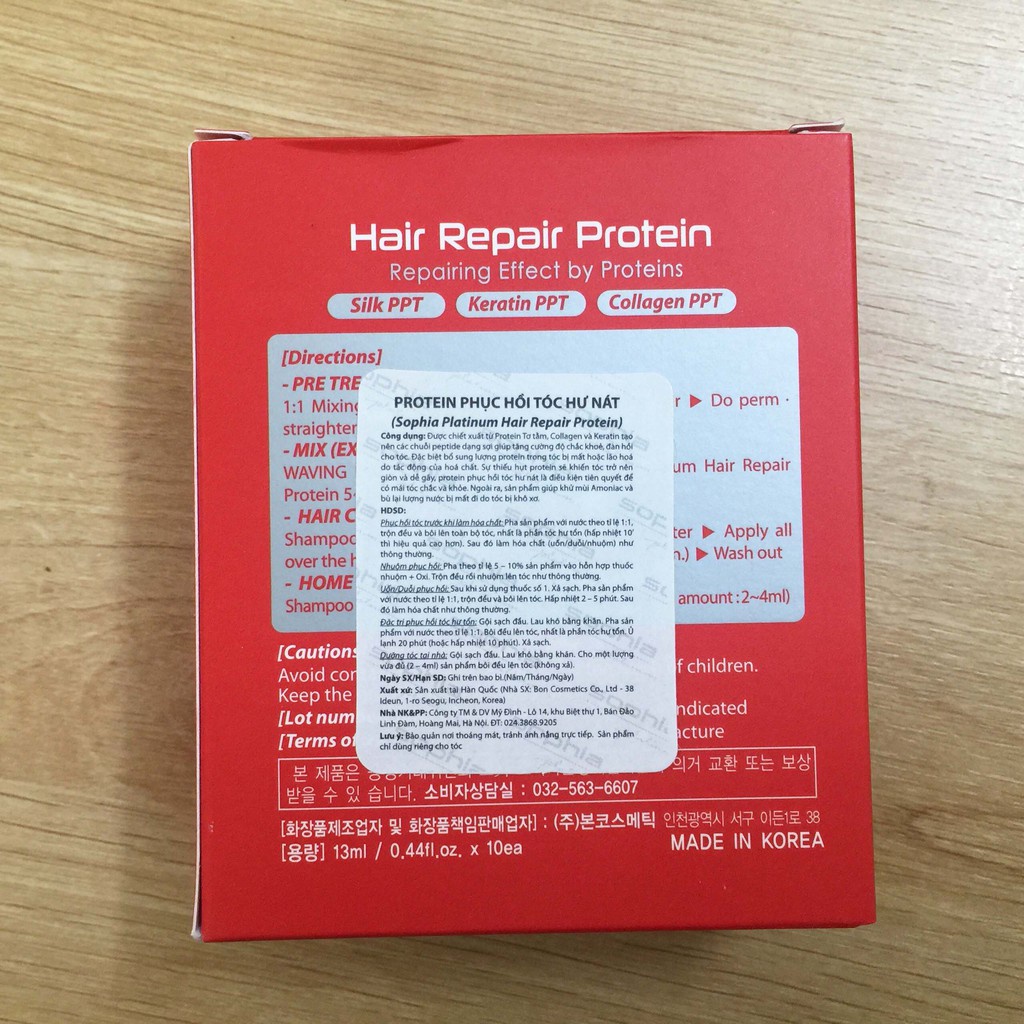 Huyết thanh dưỡng tóc protein Sophia Hair Repair phục hồi tóc hư nát Hàn Quốc