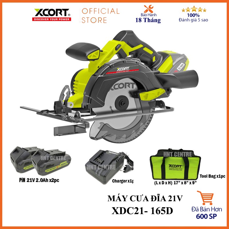 Máy cưa đĩa dùng pin 21v ( 1 thân máy + 2pin + 1 sạc ) [XCORT Hàng Chính Hãng]