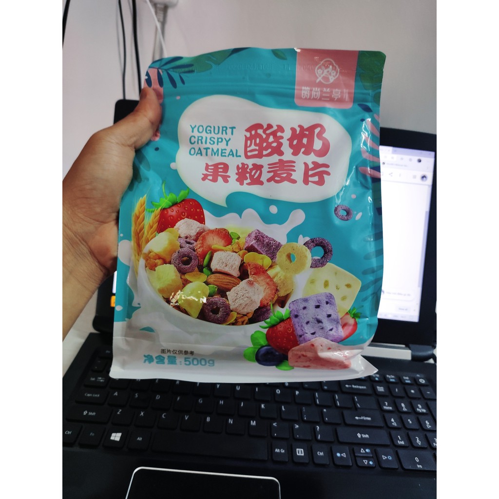 Ngũ cốc sữa chua hoa quả túi xanh 500gr mix nhiều sữa chua khô túi xanh