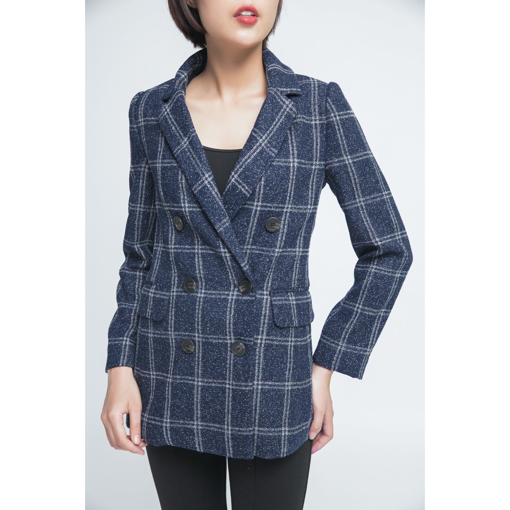 [Mã WABRT44 giảm 12% đơn 250K] Áo Vest dạ họa tiết kẻ nữ IVY moda MS 67M3948