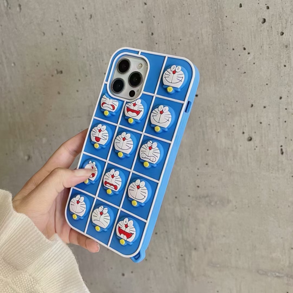 Ốp điện thoại silicone dẻo Doraemon 3D giảm căng thẳng cho IPHONE 12 PRO MAX 11 PRO MAX XS MAX XR X 7 8 PLUS 6 6S PLUS