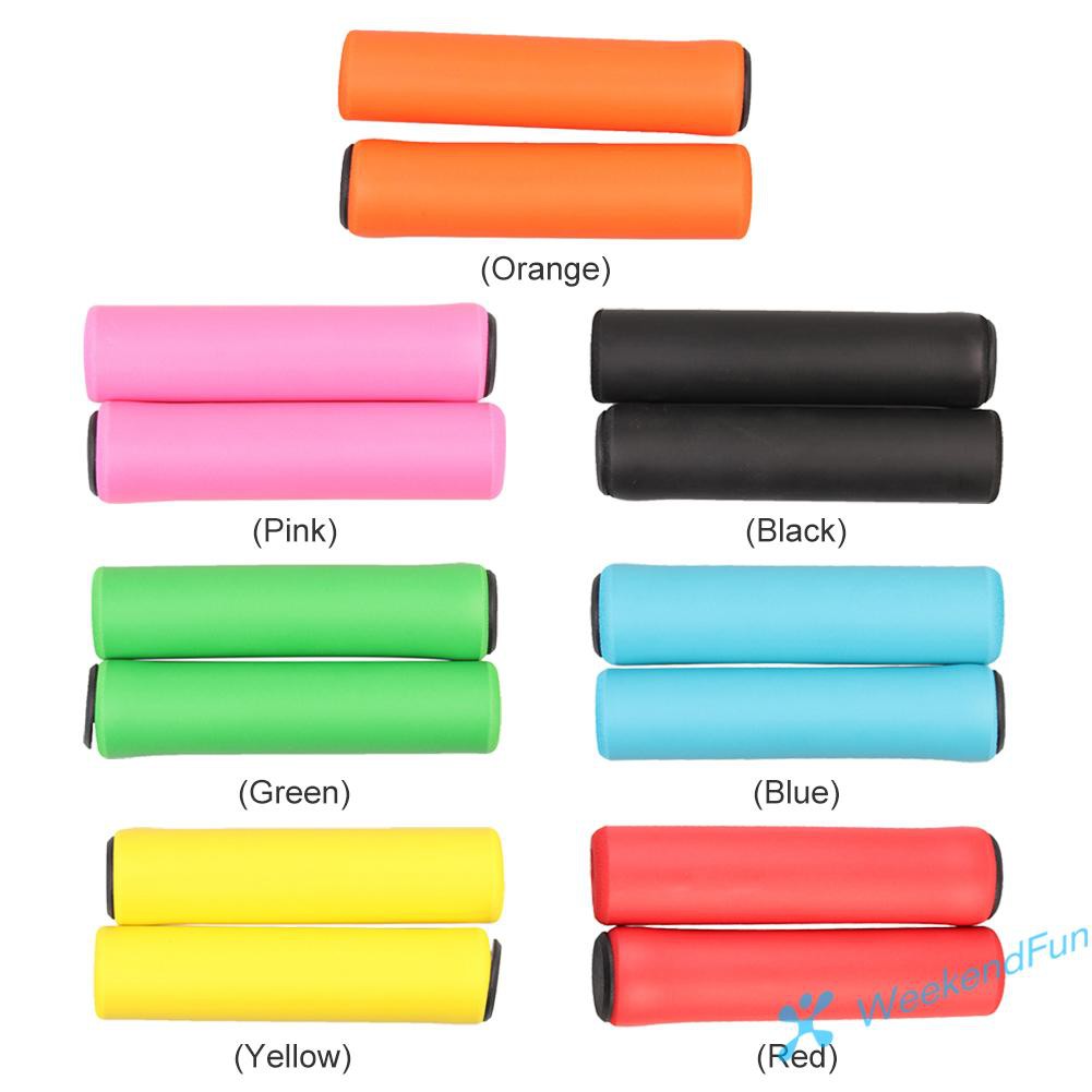 Set 2 vỏ bọc tay cầm xe đạp bằng silicon mềm bảo vệ an toàn tiện dụng
