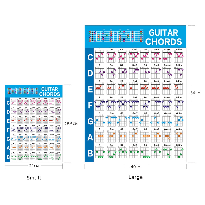 Acoustic Guitar Practice Chords Scale Chart Chord Fingering Diagram,S