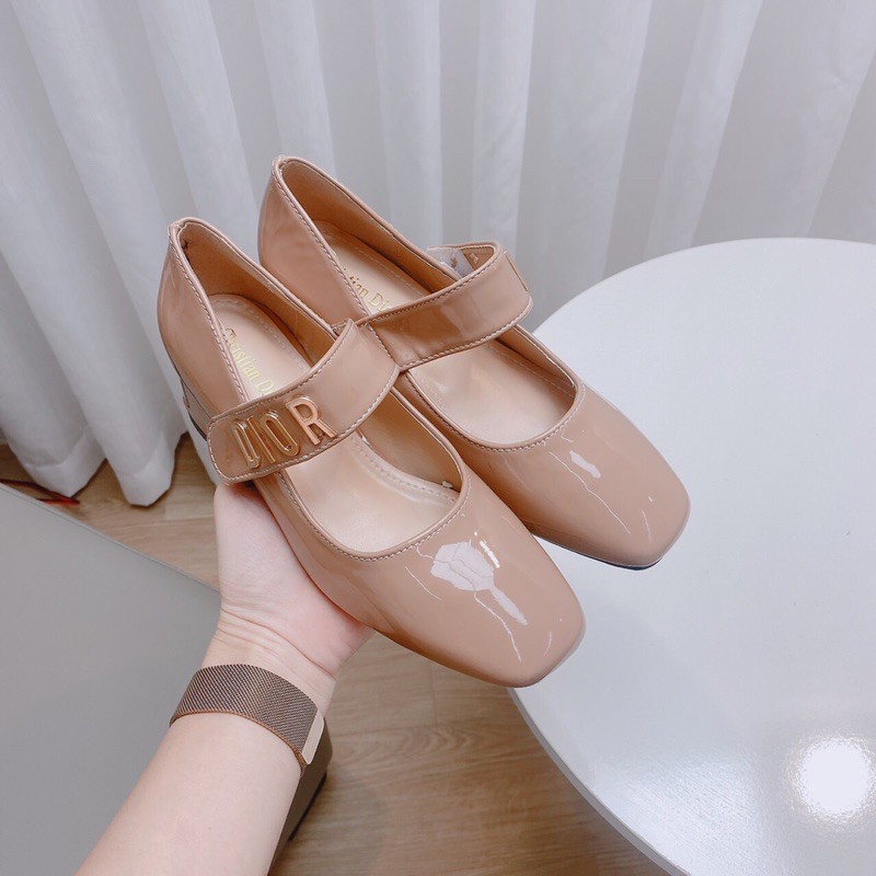 HÀNG CÓ SẴN Giày búp bê quai ngang gót  vuông 5cm