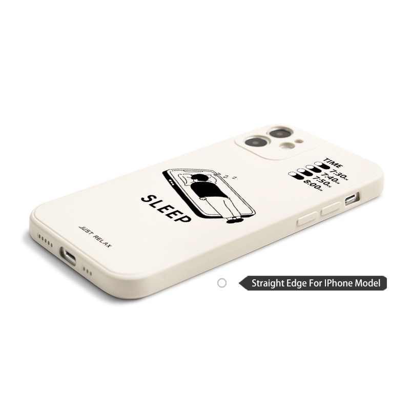 Ốp Điện Thoại Silicon Dẻo Viền Thẳng Họa Tiết Độc Đáo Cho iphone 15 pro 13 mini 12 14 pro max xr x 11 pro xs max 7 8 plus se2