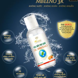 Gel rửa tay khô Mbeeno 60ml