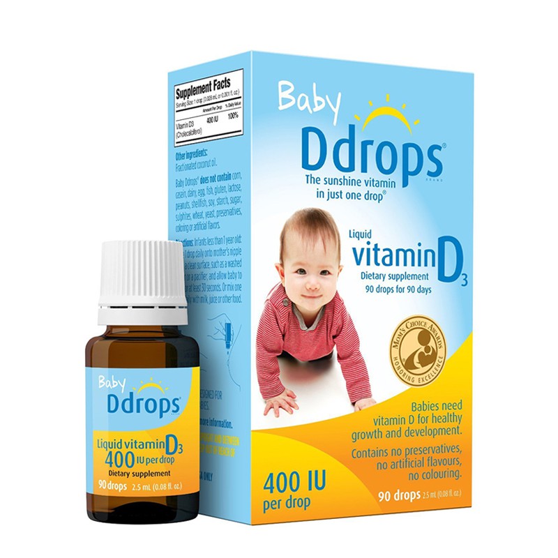 Baby Ddrops Vitamin D3 Cho Trẻ Sơ Sinh 90 Giọt (USA) Date 2023