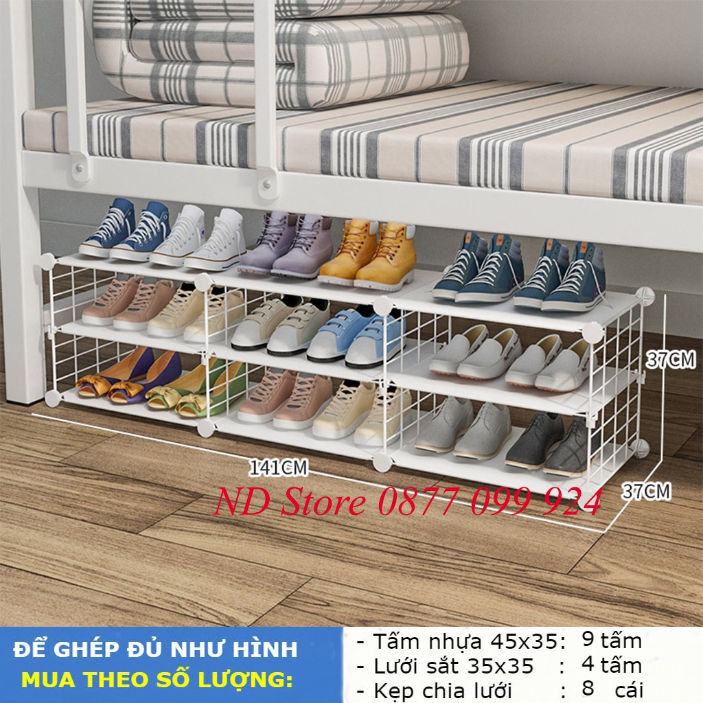 Kệ Giày Dép Lắp Ghép Bằng Tấm Lưới 35x35, 45x35 ( Hồng, Đen, Trắng ), Chống Rỉ - Decor Theo Cách Của Bạn