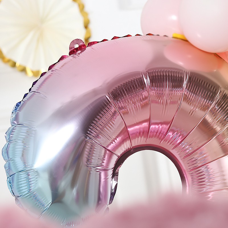 Bong Bóng Nhôm Hình Chữ Số 0-9 32Inch Màu Cầu Vồng Trang Trí Tiệc Sinh Nhật