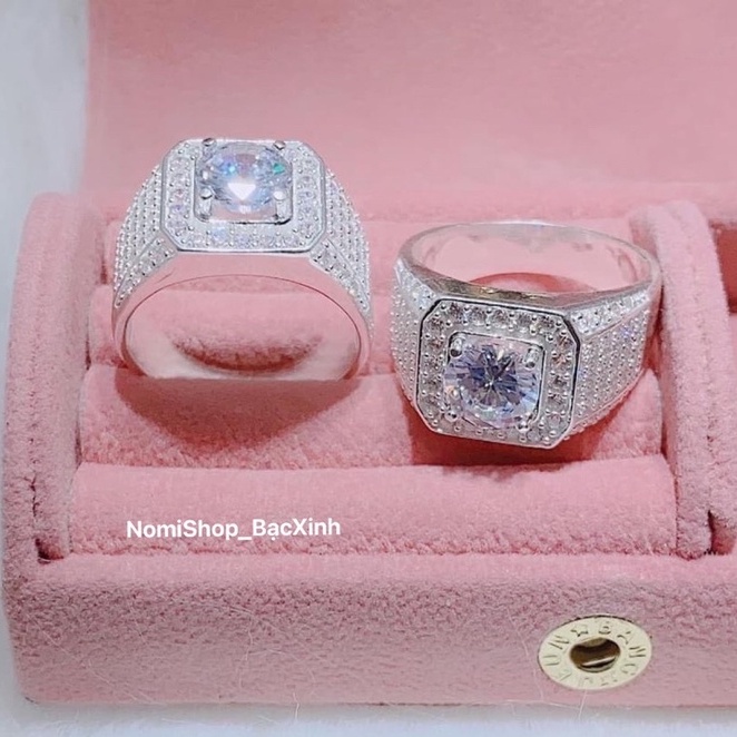 Nhẫn Nam thời trang to đẹp lịch lãm, chất liệu bạc s99 Mainomi Shop Bạc Xinh