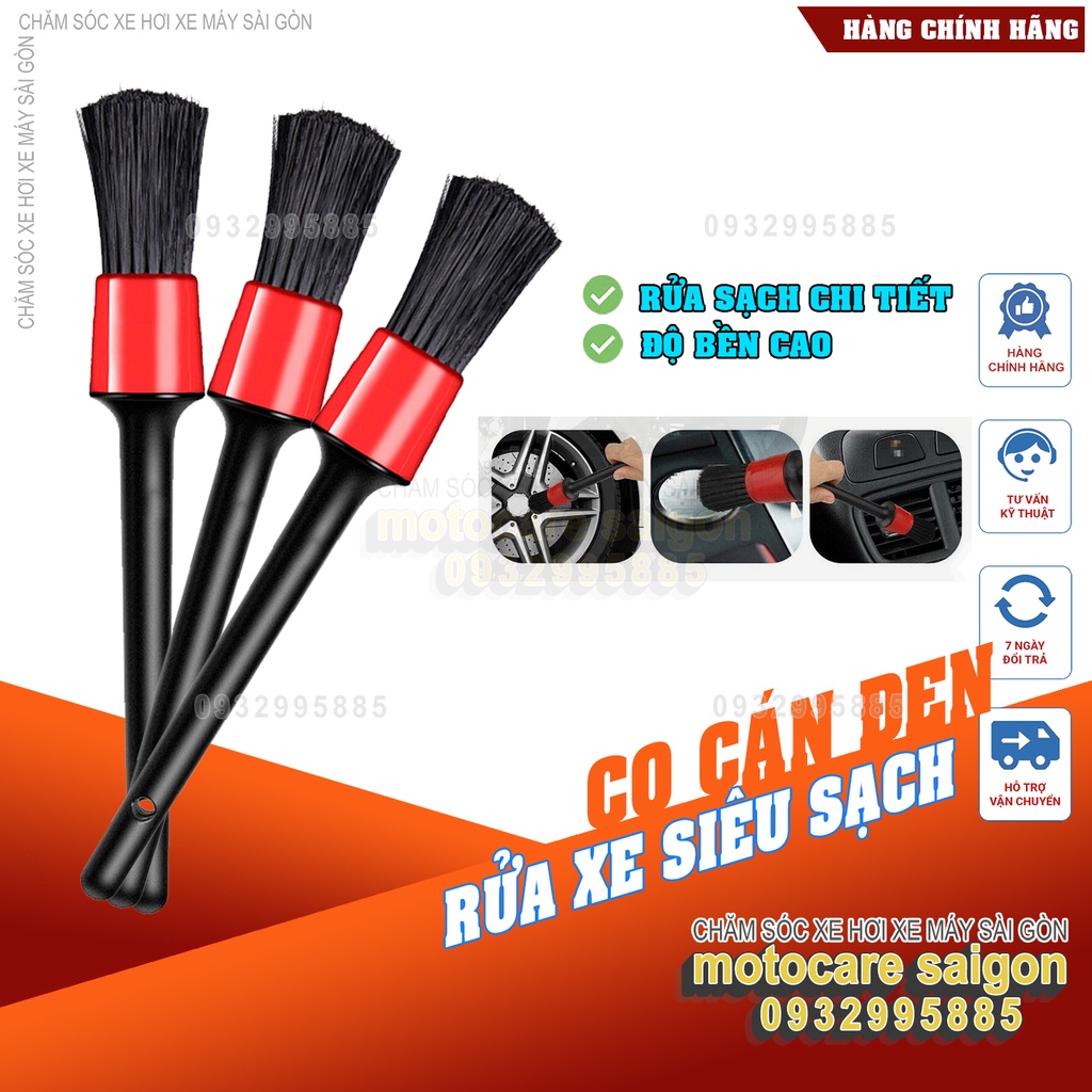 Cọ bút rửa xe, cọ rửa xe cán đen, cọ rửa xe chi tiết cao cấp