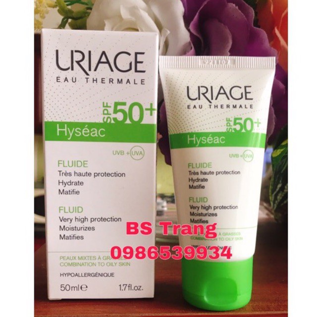 KEM CHỐNG NẮNG DÀNH CHO DA DẦU VÀ MỤN URIAGE HYSEAC FLUIDE 50ML