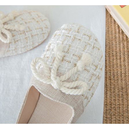 XGA090 Giày búp bê ren cói phong cách Nhật Bản xinh xắn (HÀNG ORDER)